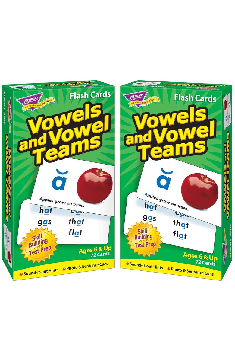 TREND Enterprises Vowels and Vowel Teams Skill Drill Flash Cards, Alternate, color, Multicolored