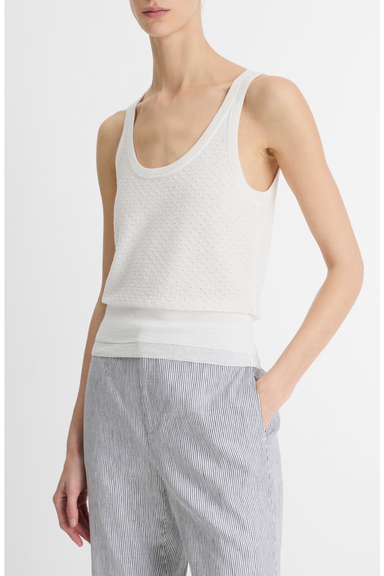 Double Layer Mesh Sweater Tank, Alternate, color, OPTIC WHITE