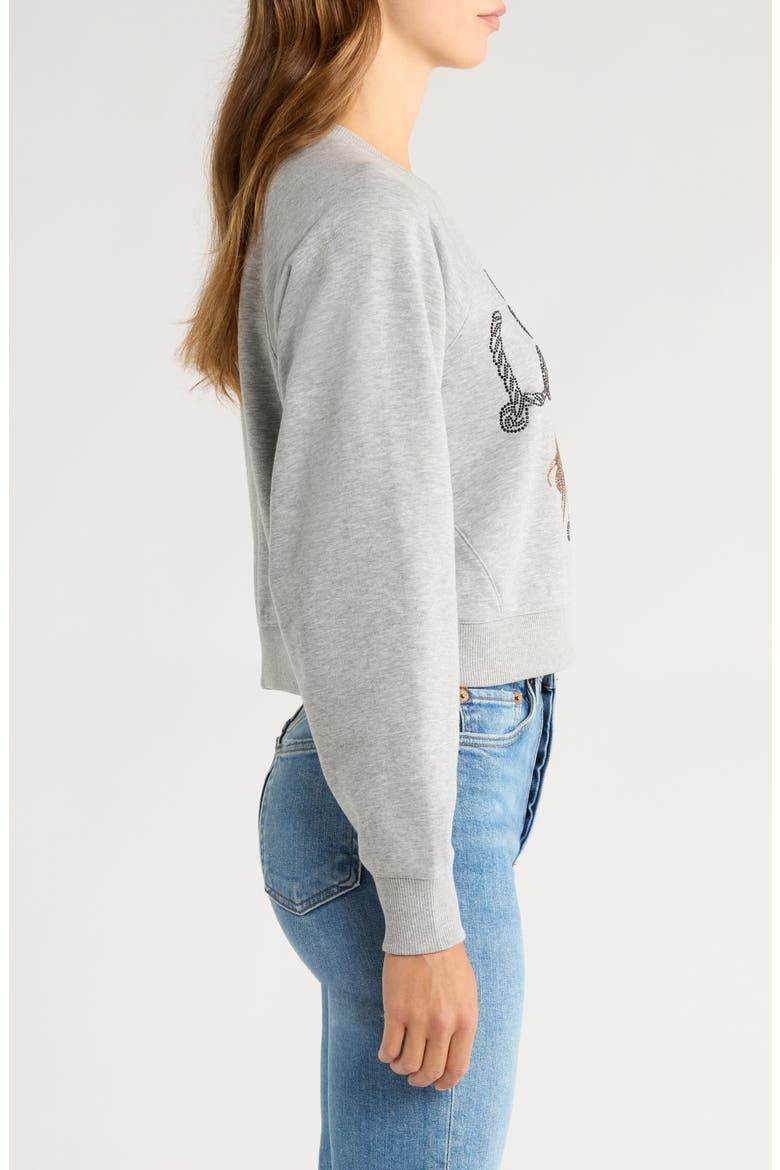 Jennifer Le Rodeo Beaded Cotton Blend Sweatshirt, Alternate, color, HEATHER GREY