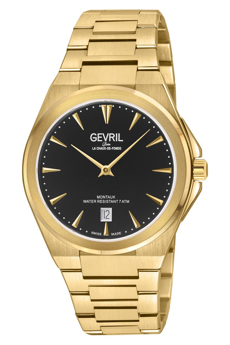 Montauk Stainless Steel Bracelet Watch, 40mm, Main, color, BLACK/ GOLD