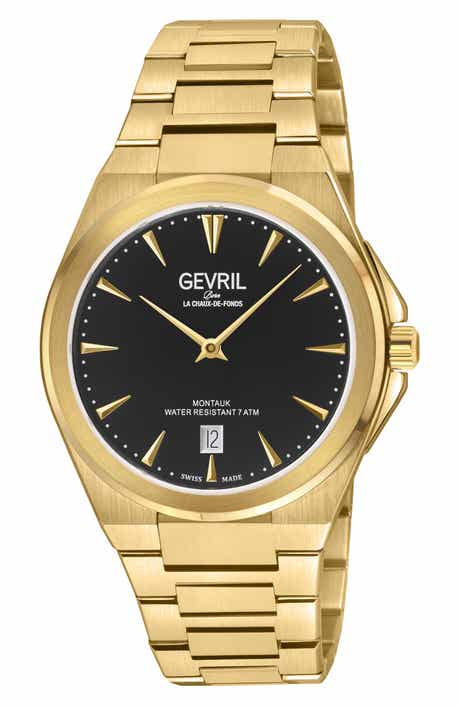GEVRIL Montauk Stainless Steel Bracelet Watch, 40mm