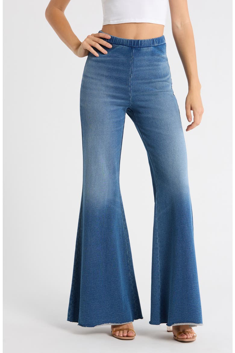 Jeanius Flare Cotton French Terry Pants, Main, color, INDIGO900