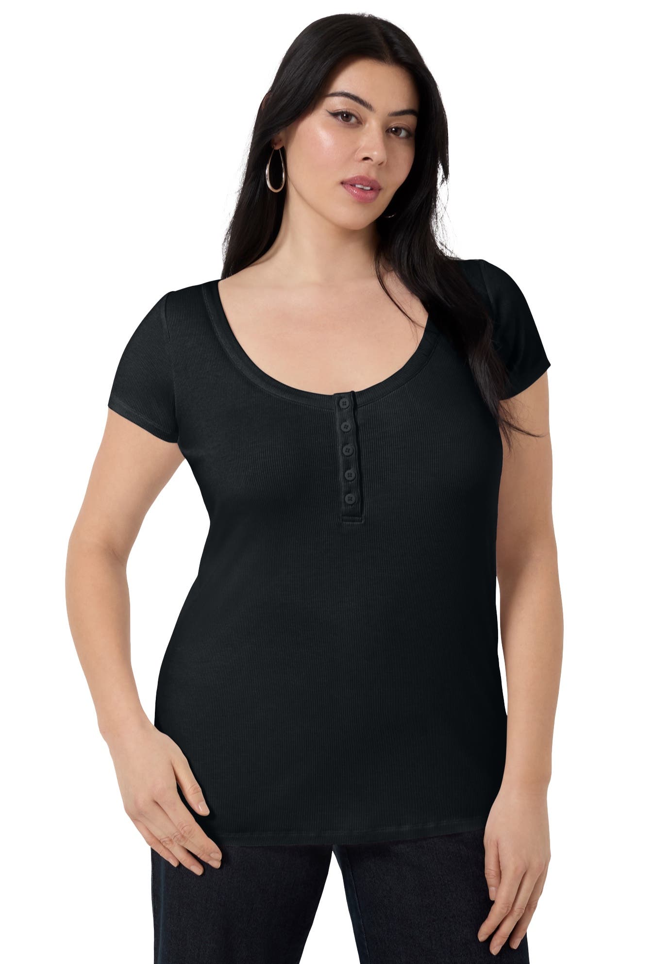 Ribbed Henley Top