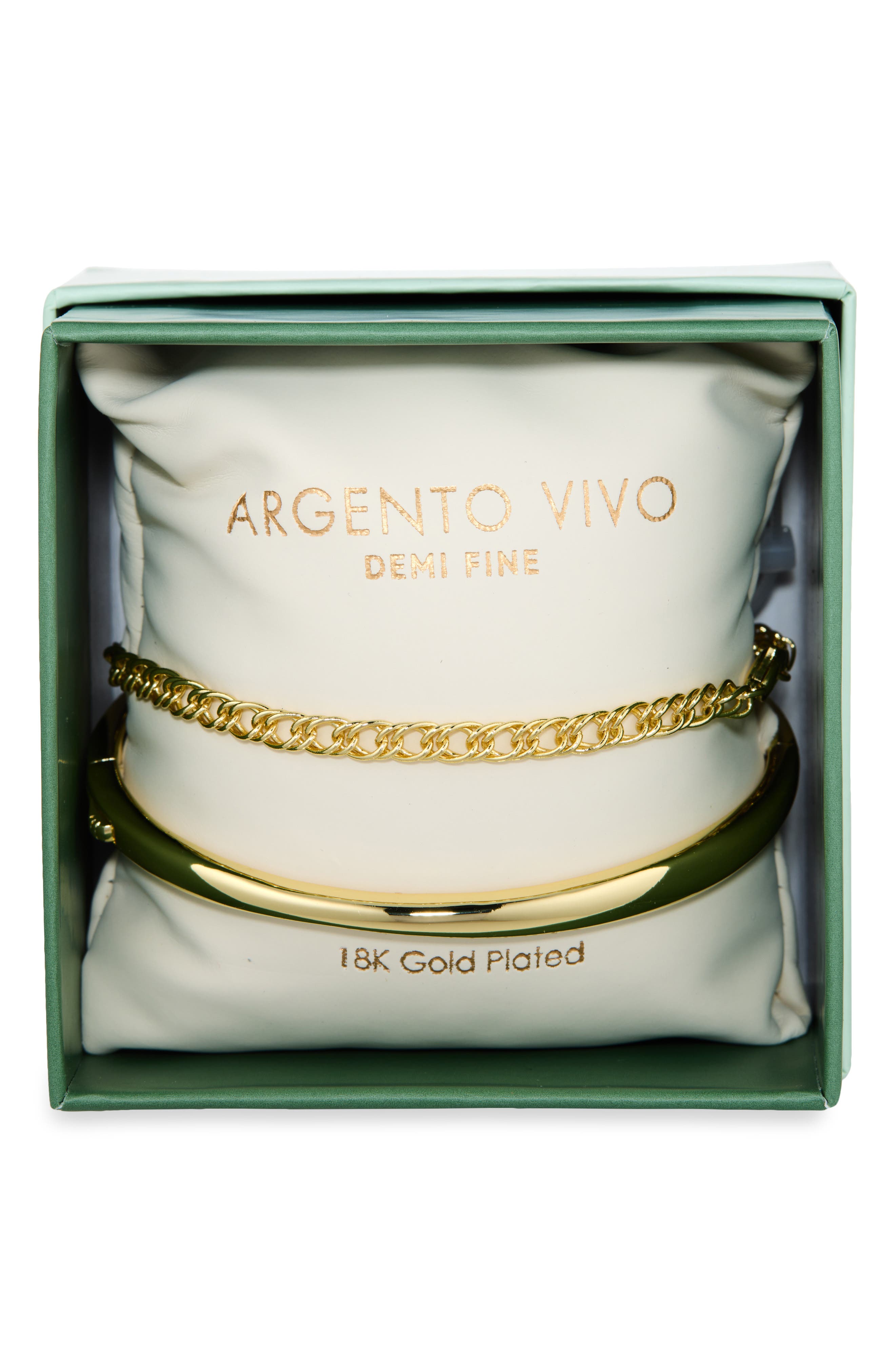 ARGENTO VIVO Set of 2 Chain & Bangle Bracelets