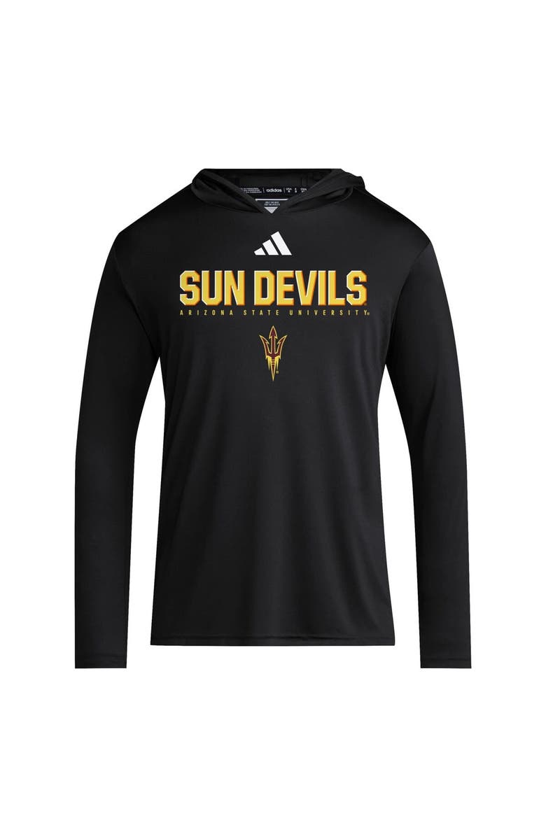 adidas Men's adidas Black Arizona State Sun Devils 2025 AEROREADY Sideline Training Long Sleeve Hooded T-Shirt, Alternate, color,