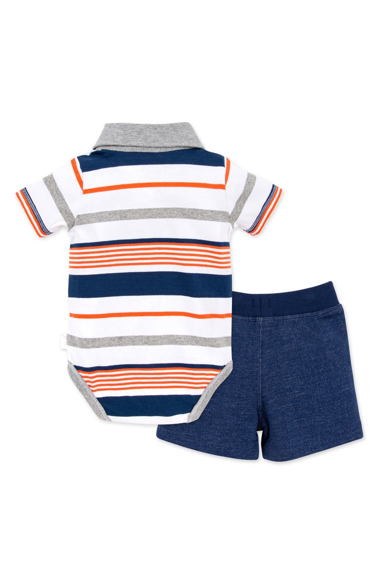 Burt's Bees Baby Stripe Polo Bodysuit & Shorts Set, Alternate, color, 
