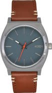 Nixon Time Teller Leather Strap Watch, 37mm