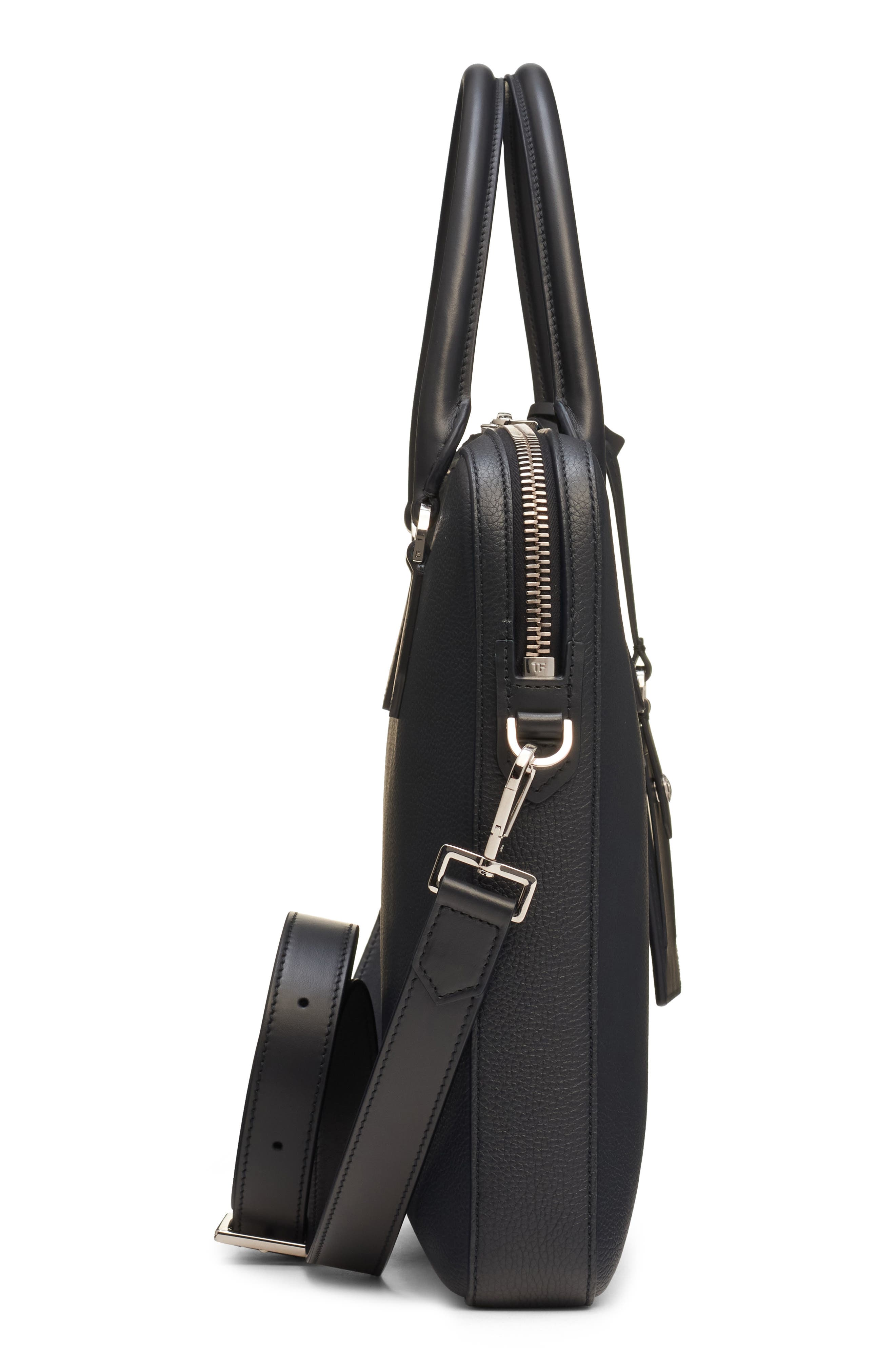 TOM FORD Elliot City Grained Leather Briefcase, Alternate, color, Black