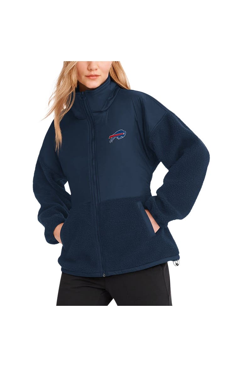 Women's DKNY Sport  Navy Buffalo Bills Drew Mixed Media Full-Zip Jacket, Alternate, color, Navy