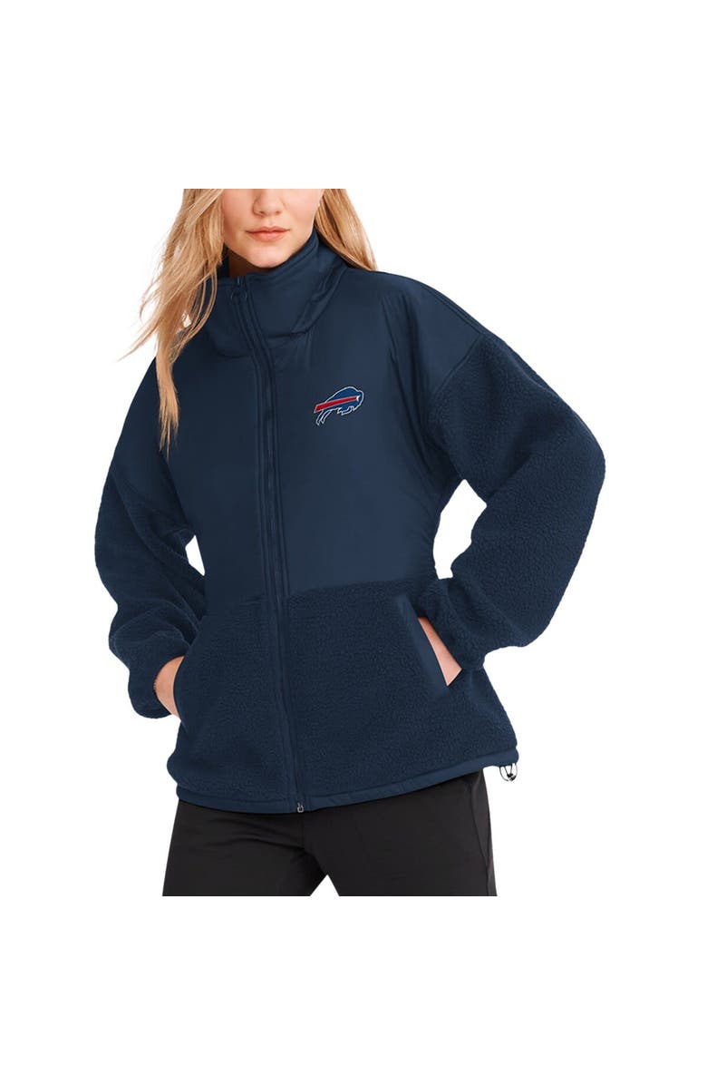 DKNY SPORT Women's DKNY Sport Navy Buffalo Bills Drew Mixed Media Full-Zip Jacket, Alternate, color, Navy