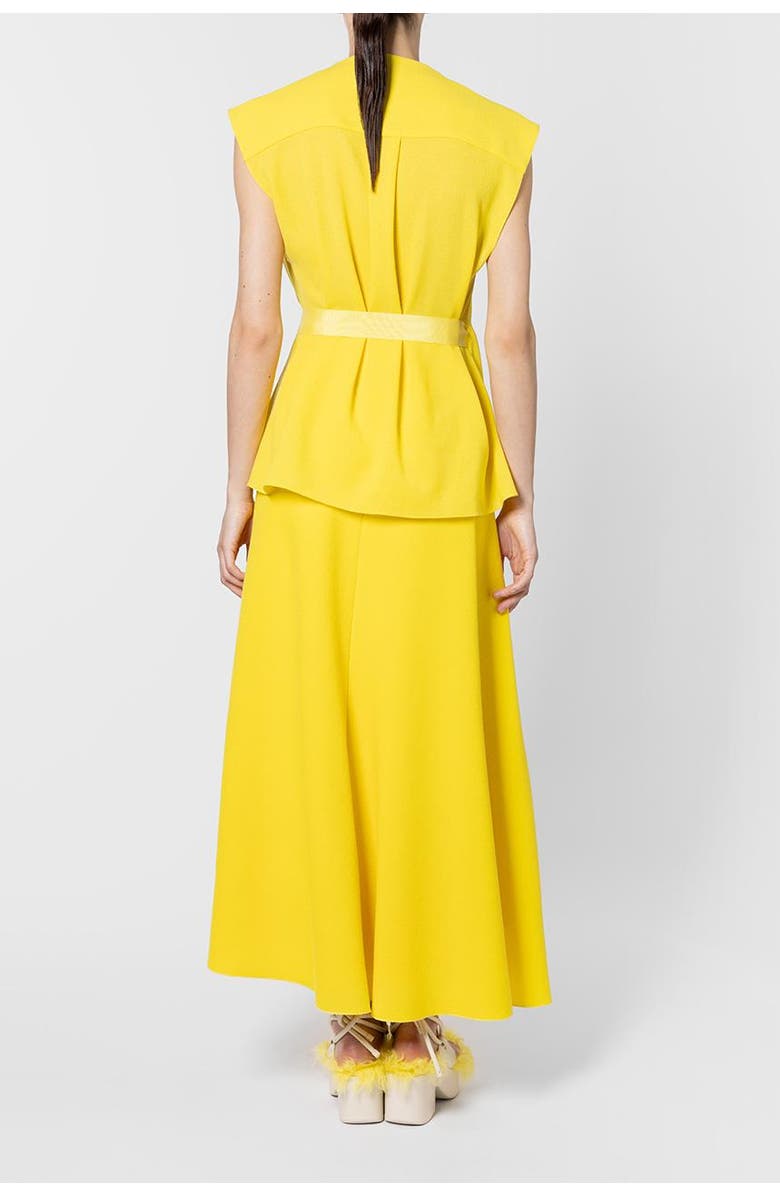 Roksanda Asha Crepe Midi Skirt, Alternate, color, Jaune