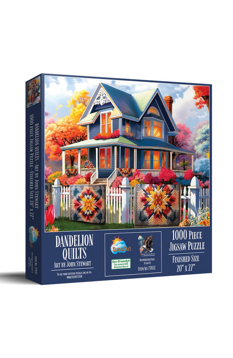 Sunsout Dandelion Quilts 1000 piece Jigsaw Puzzle for Adults, Main, color, Multicolor