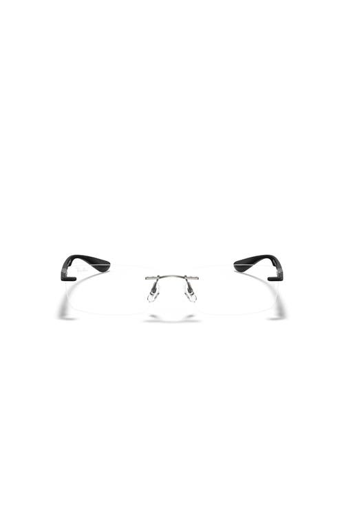 Ray Ban Ray-ban 54mm Rectangle Optical Glasses In Silver