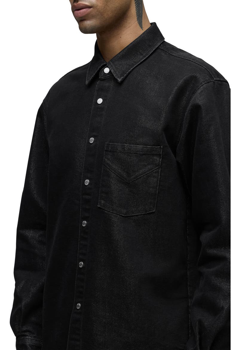 Snap-Up Denim Overshirt, Alternate, color, STARGAZER