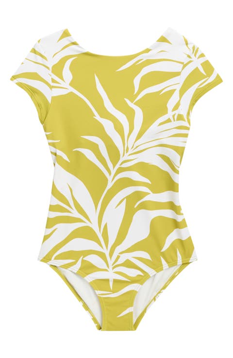 Kids' Skylar Palm Tie Back One-Piece Swimsuit