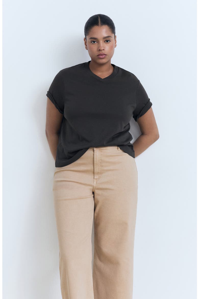 Catherin Raw Hem High Waist Culotte Jeans, Alternate, color, SAND