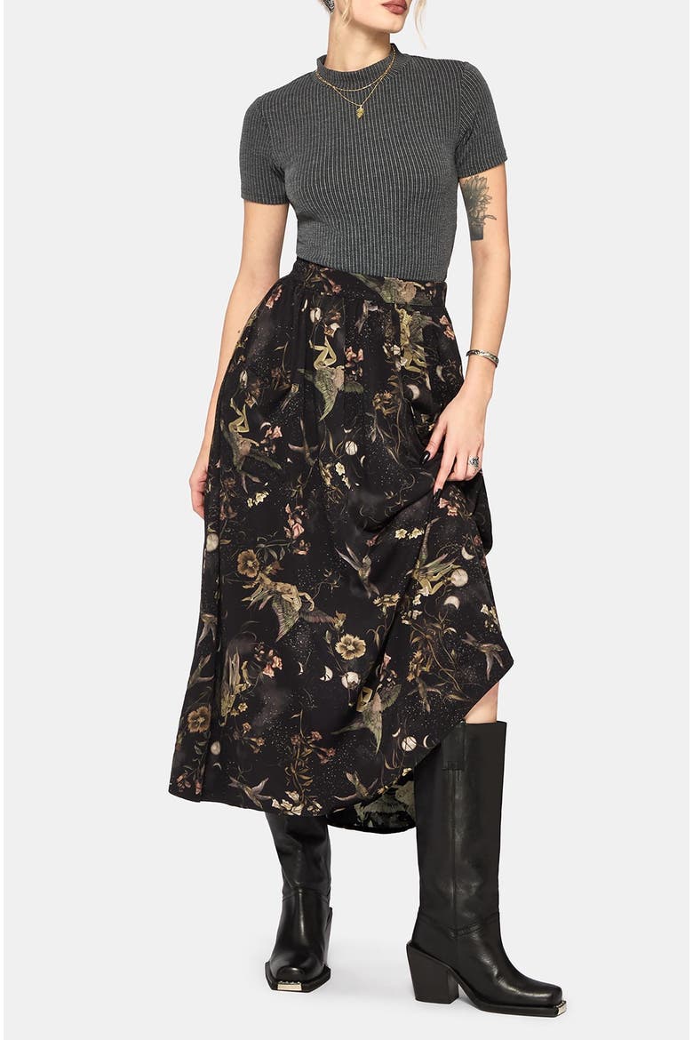 Harpyiai Print Midaxi Skirt, Alternate, color, Black