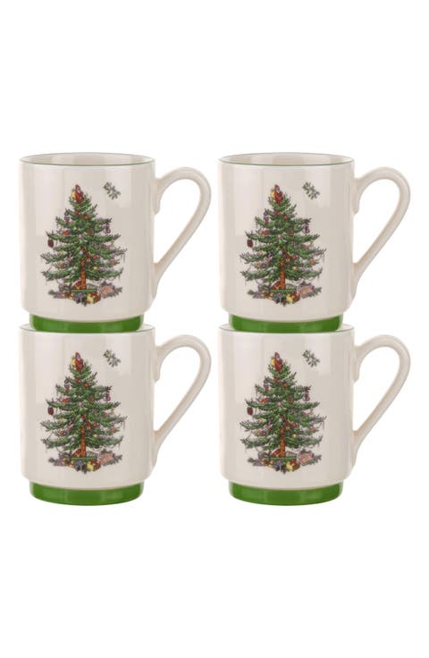 Christmas Tree Set of 4 Mugs