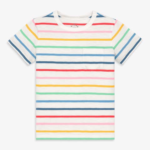 Kids Pocket Tee In Rainbow Stripe (Toddler, Little Kid, Big Kid)