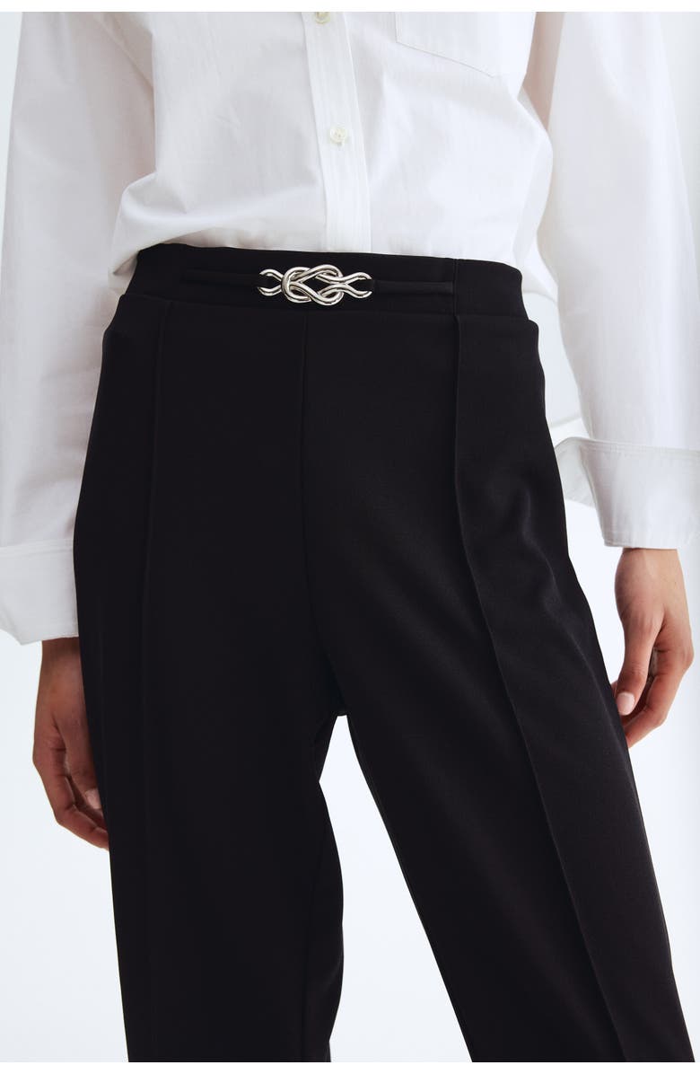 H&M Bootcut Ponte Di Roma Trousers, Alternate, color, Black
