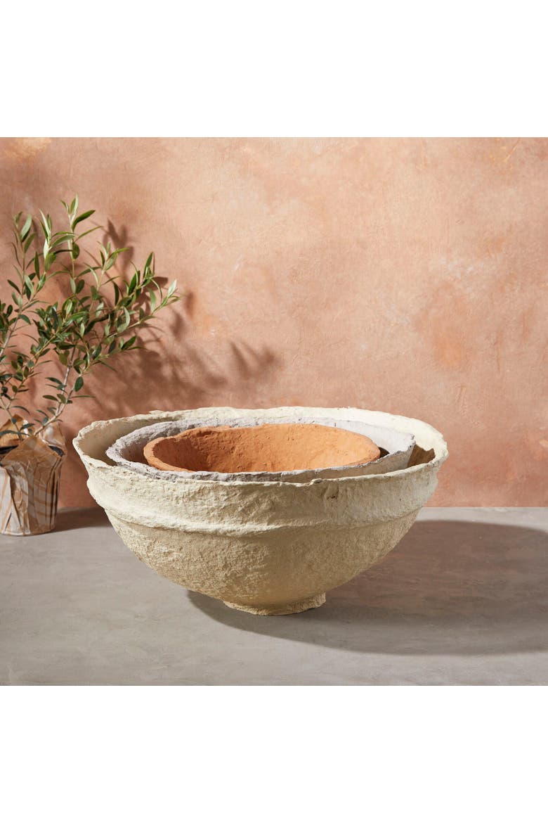 Koi Paper Mache Bowls - Set of 3, Alternate, color, Multi