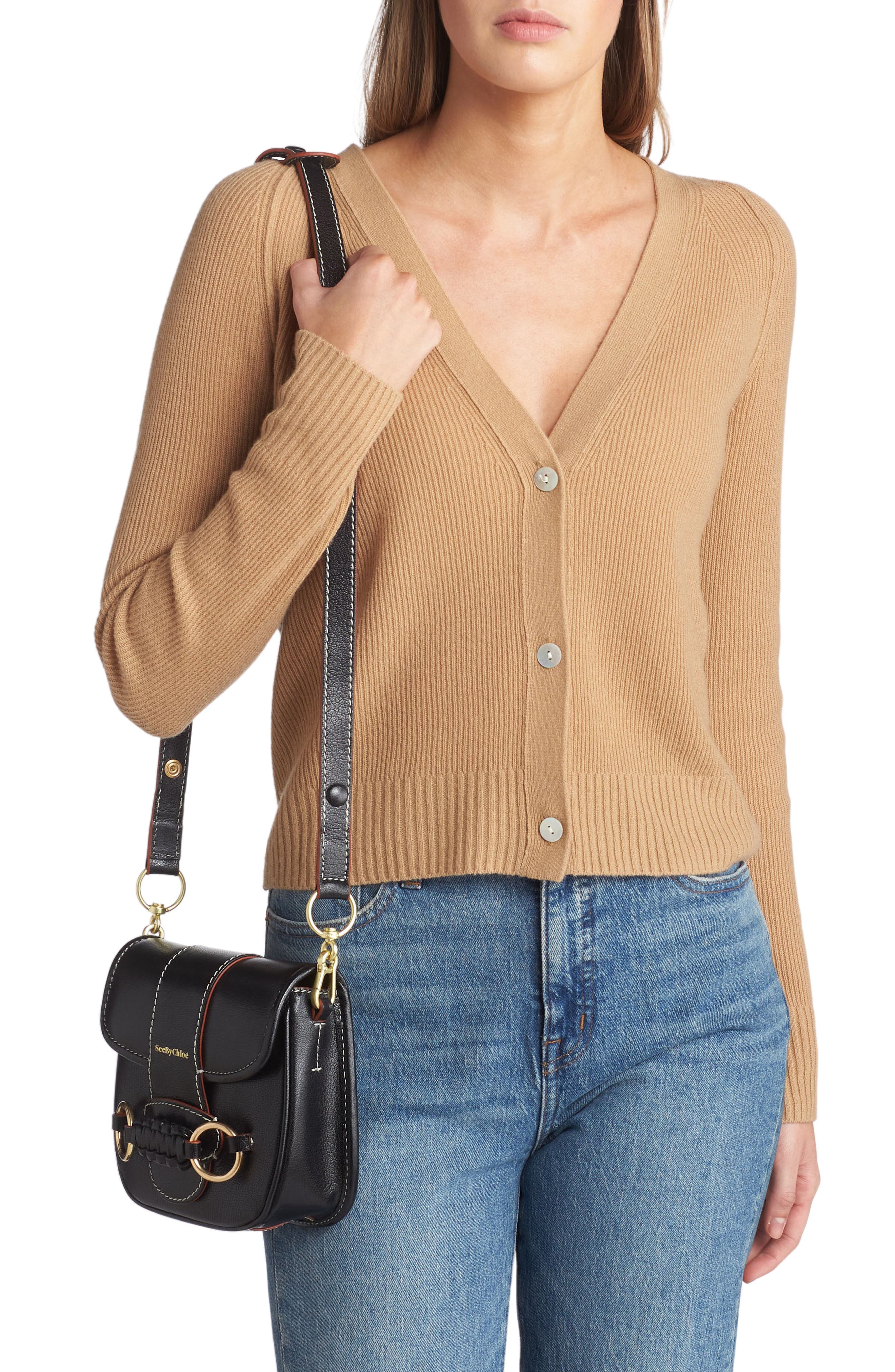 See by Chloé Saddie Leather Shoulder Bag, Alternate, color, 