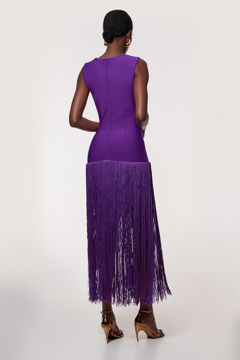 Tassel Hem Knitted Dress, Alternate, color, Purple