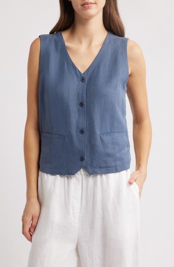 Eileen Fisher Organic Cotton Silk Vest Nordstrom