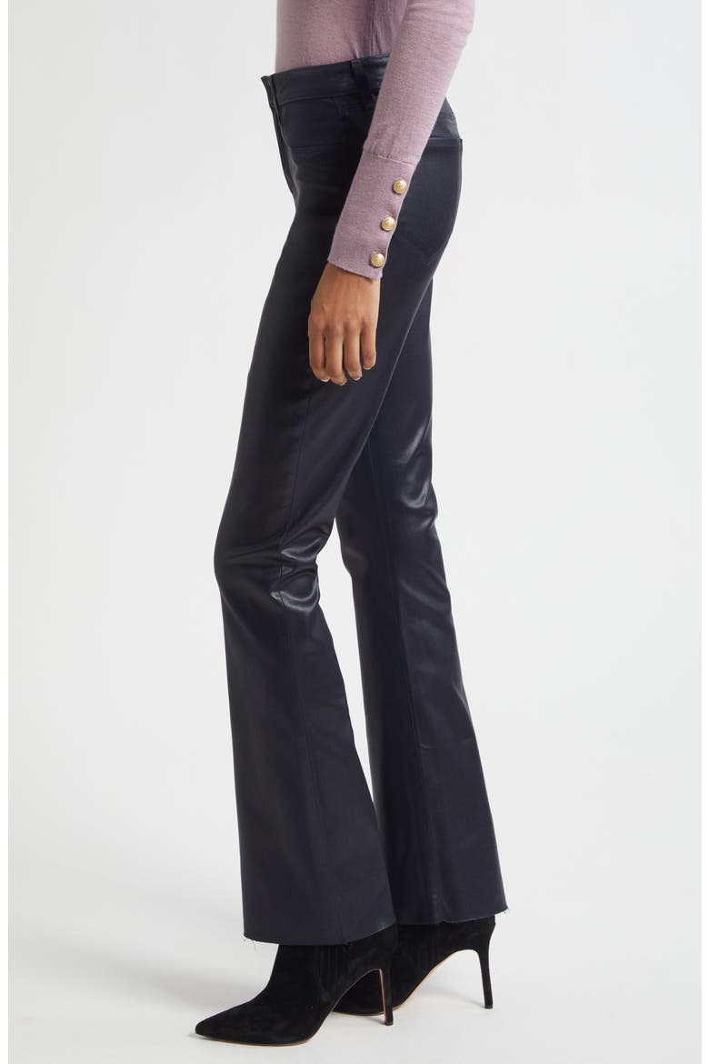Ruth Coated High Waist Raw Hem Straight Leg Jeans, Alternate, color, METRO COATED