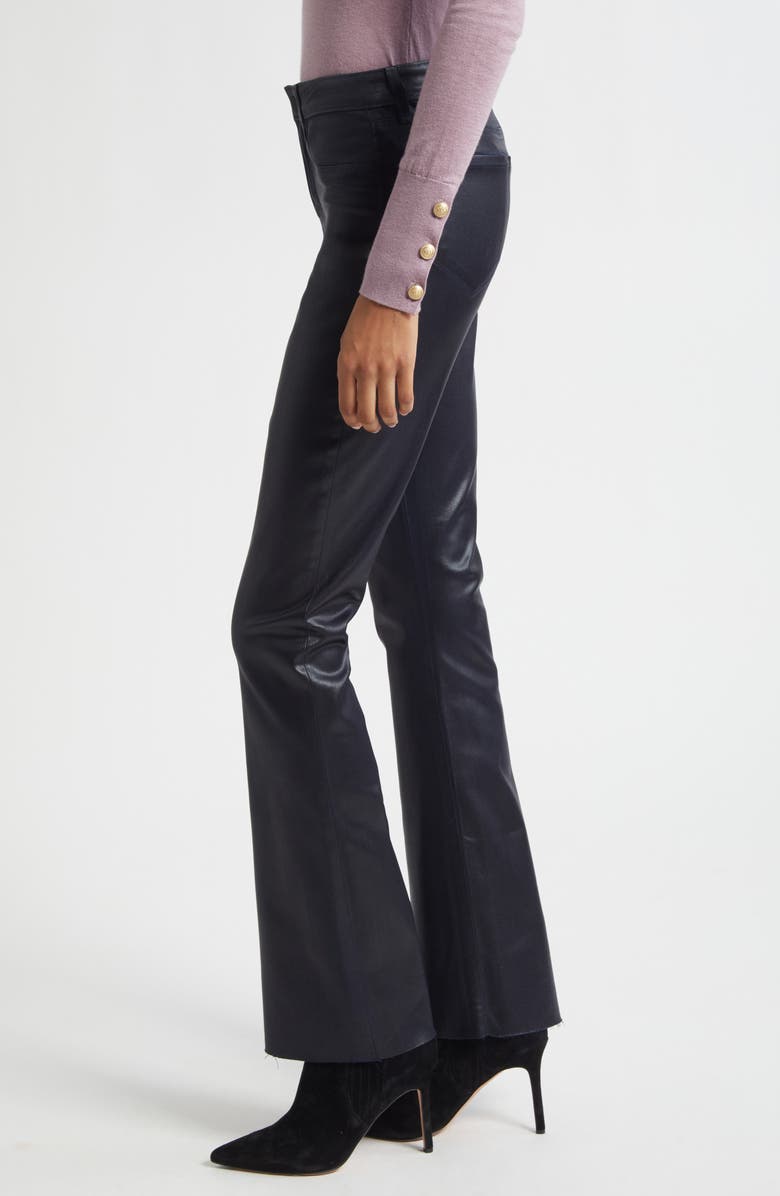 L'AGENCE Ruth Coated High Waist Raw Hem Straight Leg Jeans, Alternate, color, Metro Coated