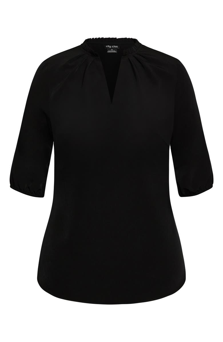 City Chic Amore Split Neck Top, Alternate, color, 