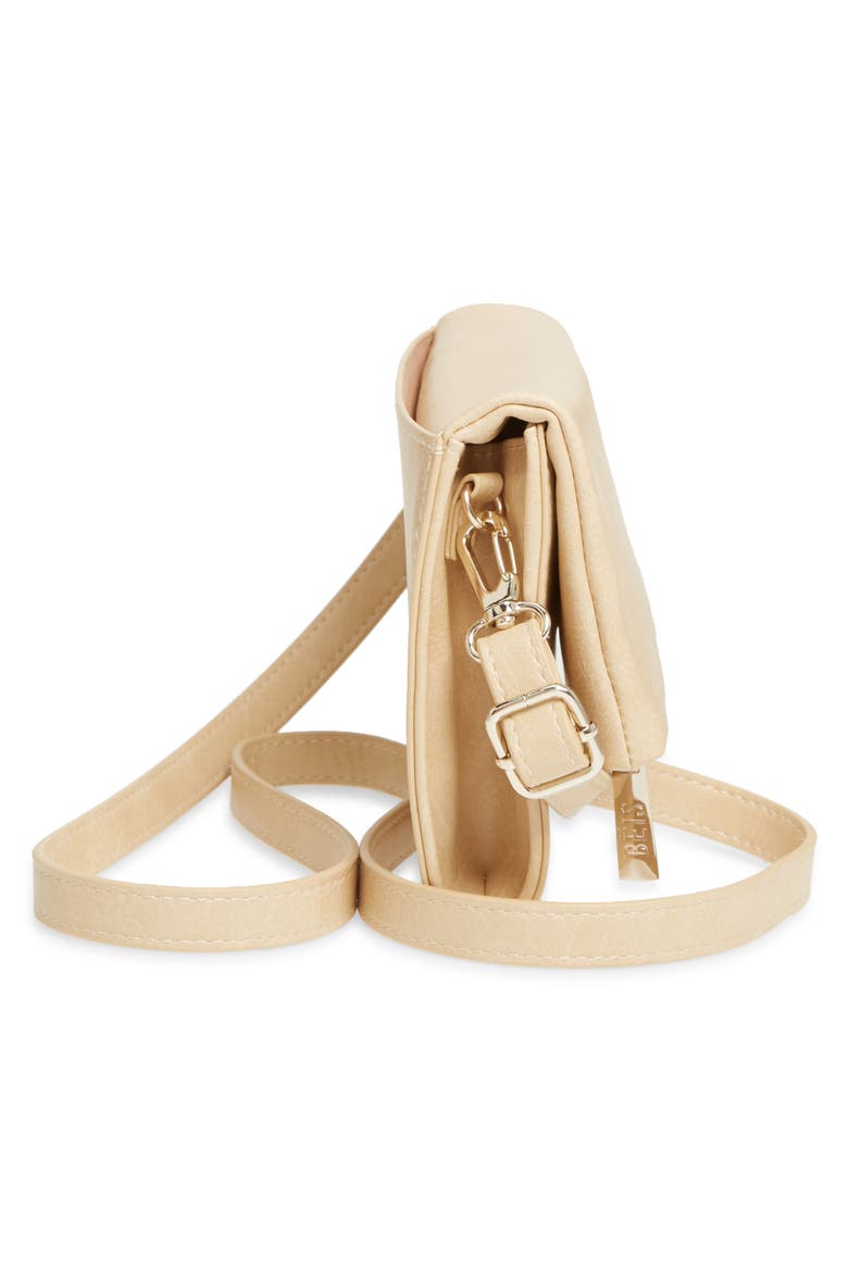 Faux Leather Crossbody Wallet, Alternate, color, BEIGE