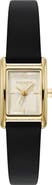 Olivia Burton Petit Grove Tank Leather Strap Watch, 16mm x 24mm