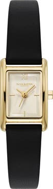 Olivia Burton Petit Grove Tank Leather Strap Watch, 16mm x 24mm