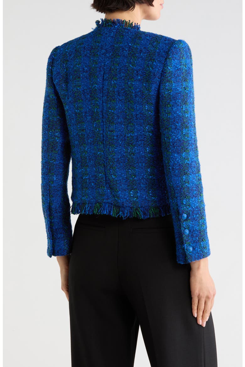 Angelina Check Tweed Jacket, Alternate, color, POP COBALT