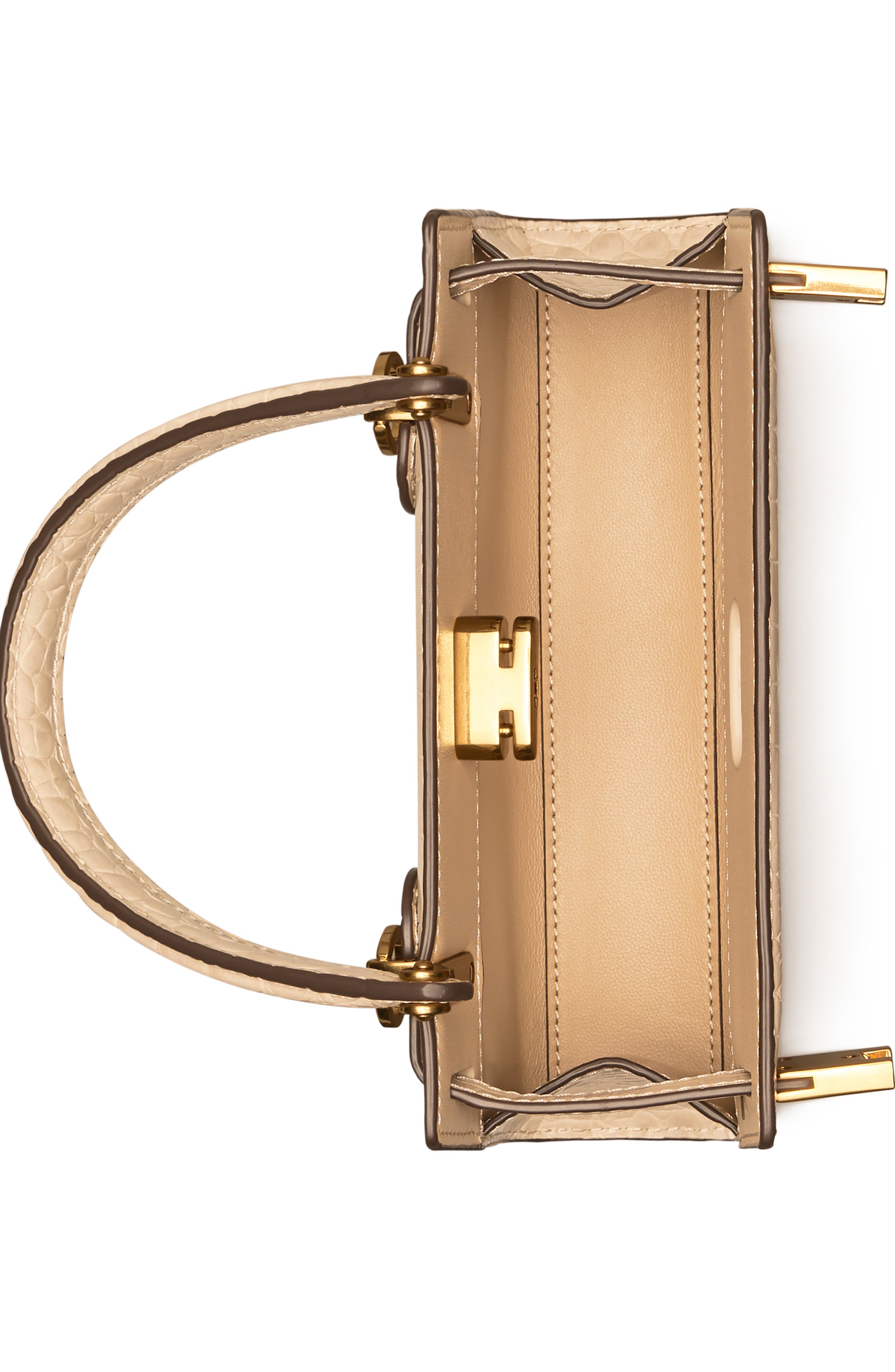 Tory Burch Lee Radziwill Croc Embossed Leather Tote, Alternate, color, 