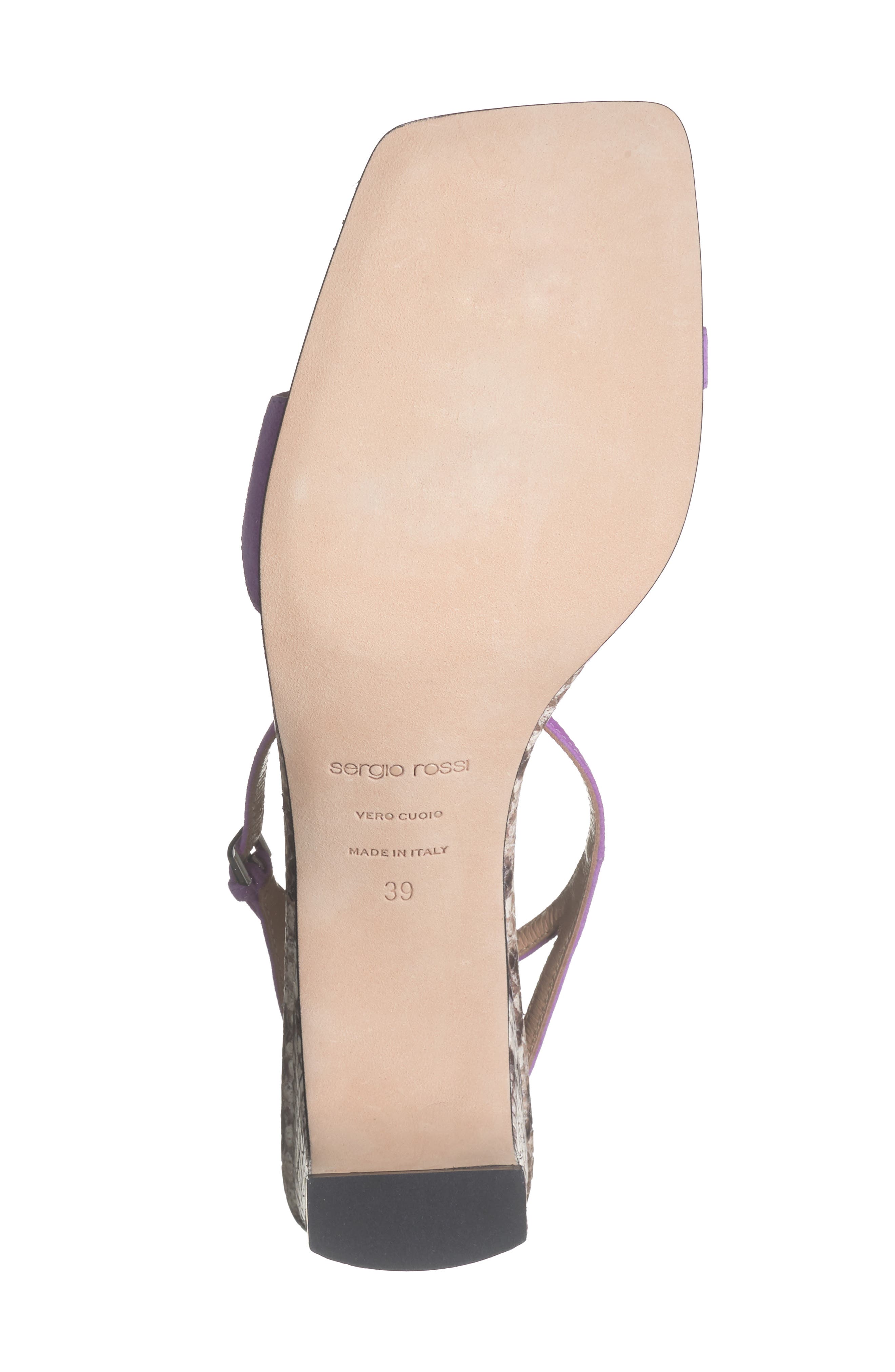 Sergio Rossi Kitten Heel Ankle Strap Sandal, Alternate, color, 