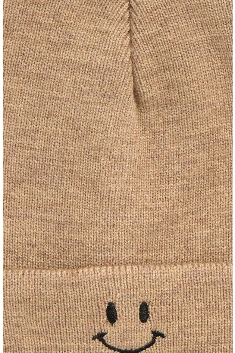 Kids' Smiley Beanie & Mittens Set, Alternate, color, NATURAL COMBO