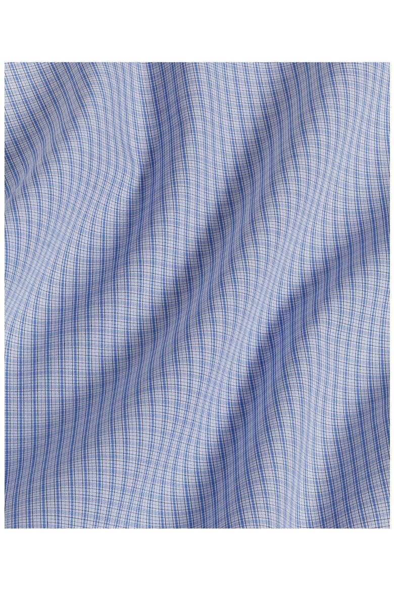 Trim Fit Microcheck Cotton Dress Shirt, Alternate, color, WHITE/ BLUE