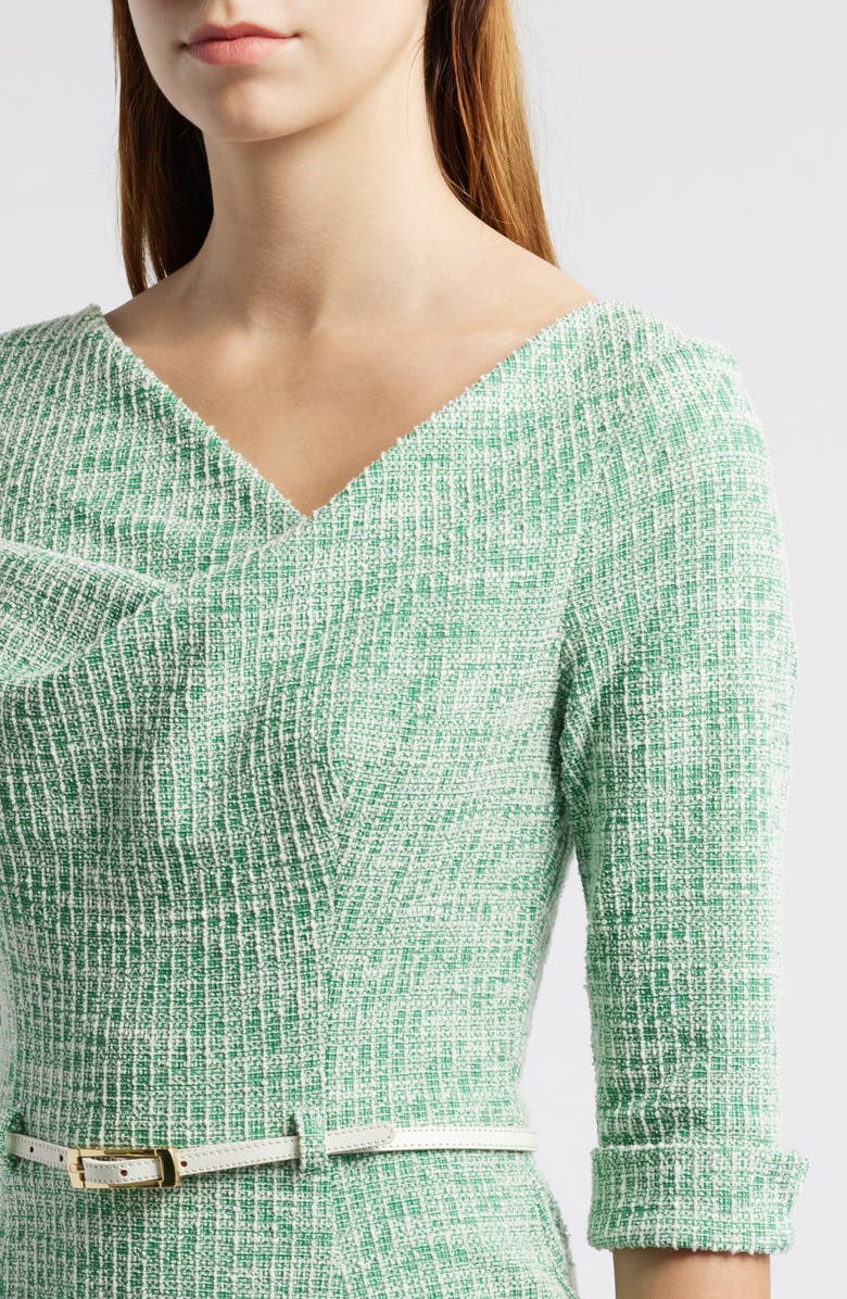 Black Halo Jackie Metallic Belted Midi Dress, Alternate, color, 