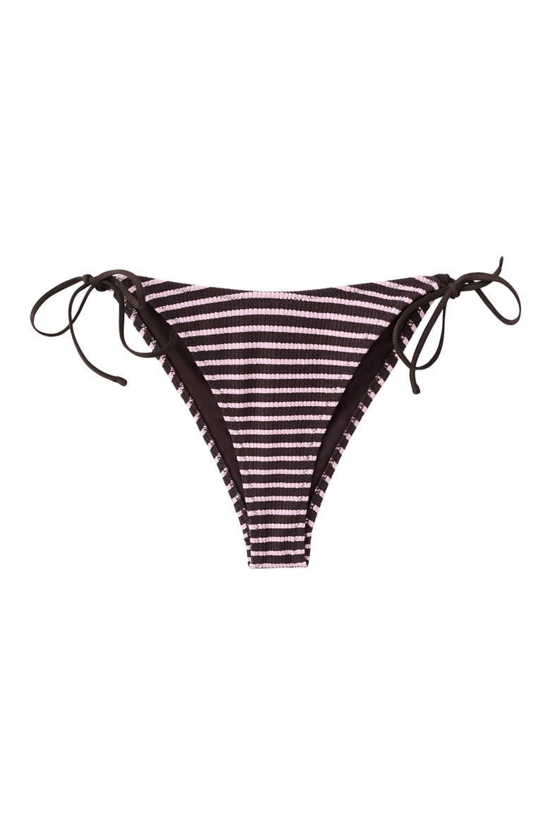 Stripe Rib Bikini Bottoms, Main, color, CHOCOLATE