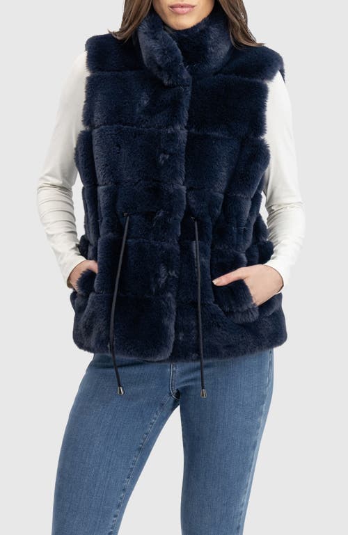 Lyla Grant Fur-free Rex Rabbit (faux Fur) Vest In Blue