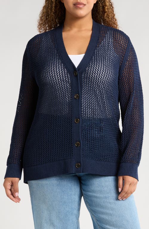 Caslonr Caslon(r) Shawl Collar Pima Cotton Blend Cardigan In Navy Blazer