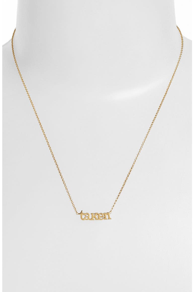 'Words to Live By - Taken' Pendant Necklace, Alternate, color, TAKEN GOLD DIPPED