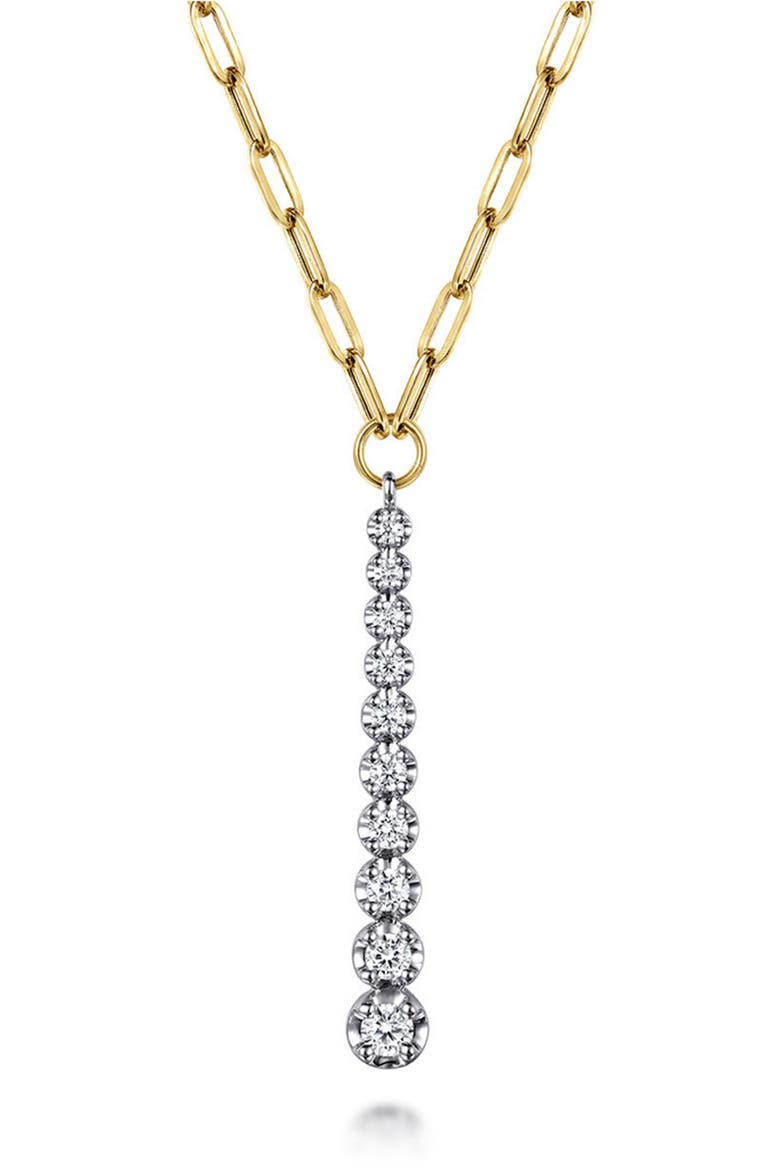 Bujukan Linear Diamond Pendant Necklace, Main, color, TWO TONE
