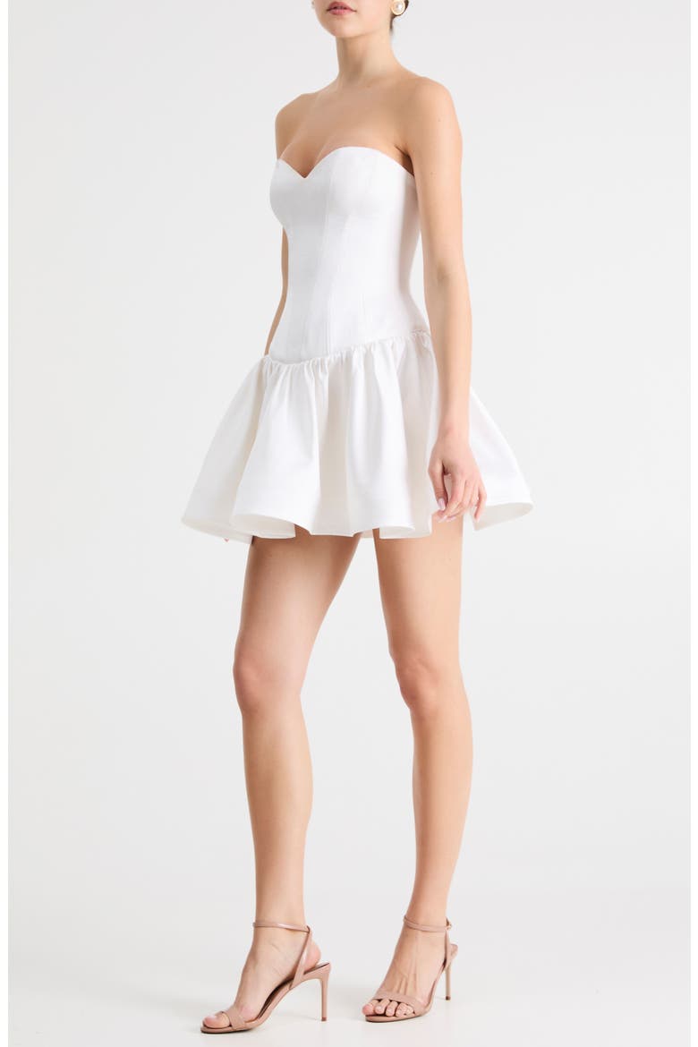 Emma Strapless Cocktail Minidress, Alternate, color, OFF WHITE