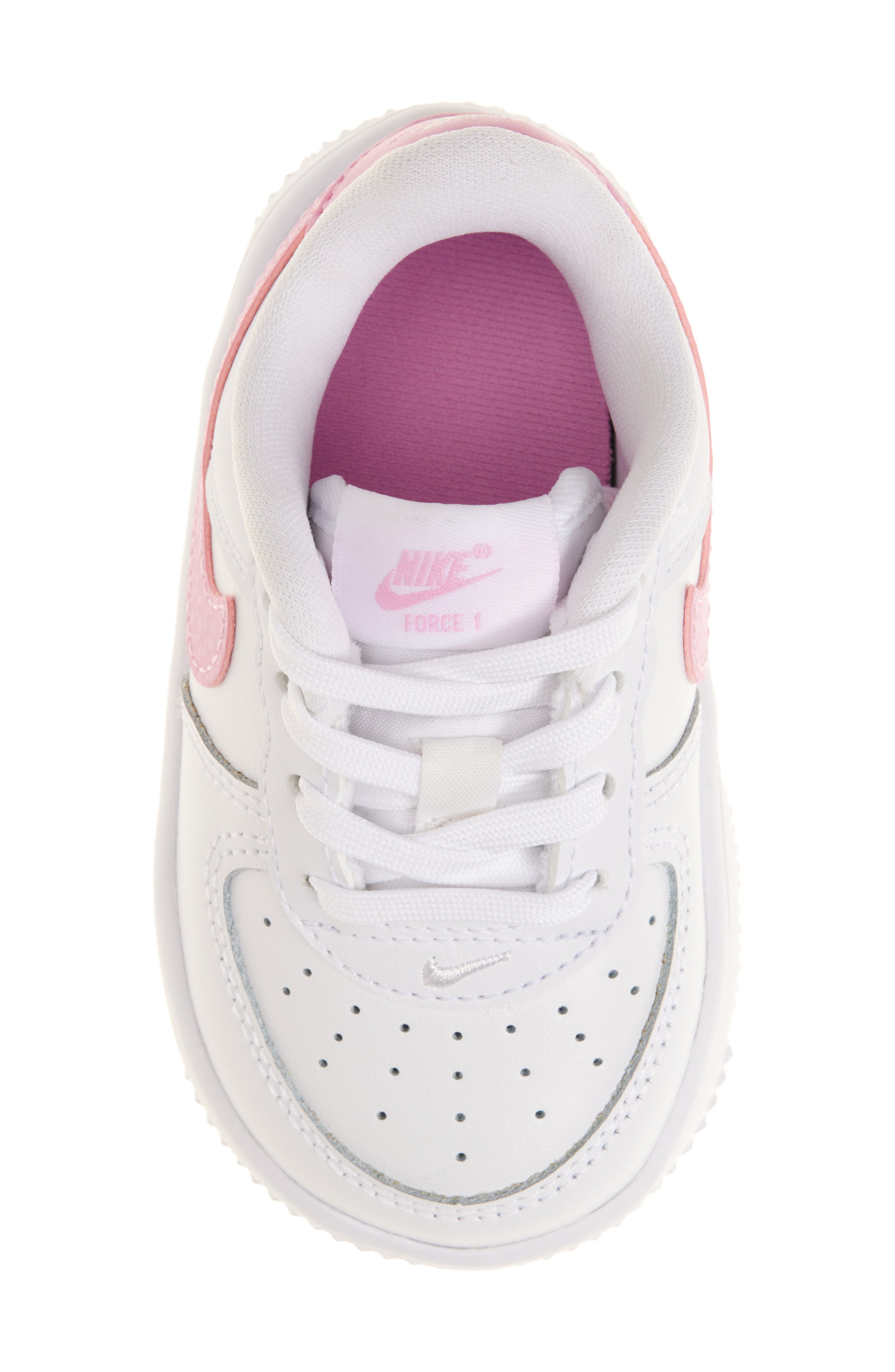 Kids' Air Force 1 Sneaker, Alternate, color, WHITE/ PINK RISE/ WHITE