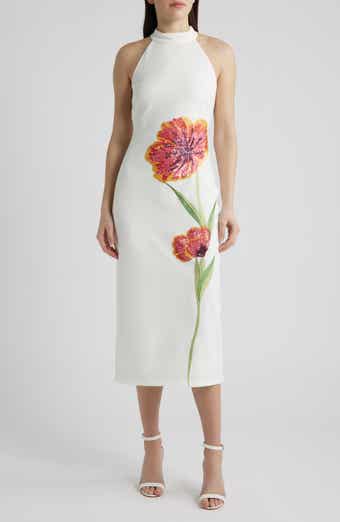 Sequin Flower Midi Dress