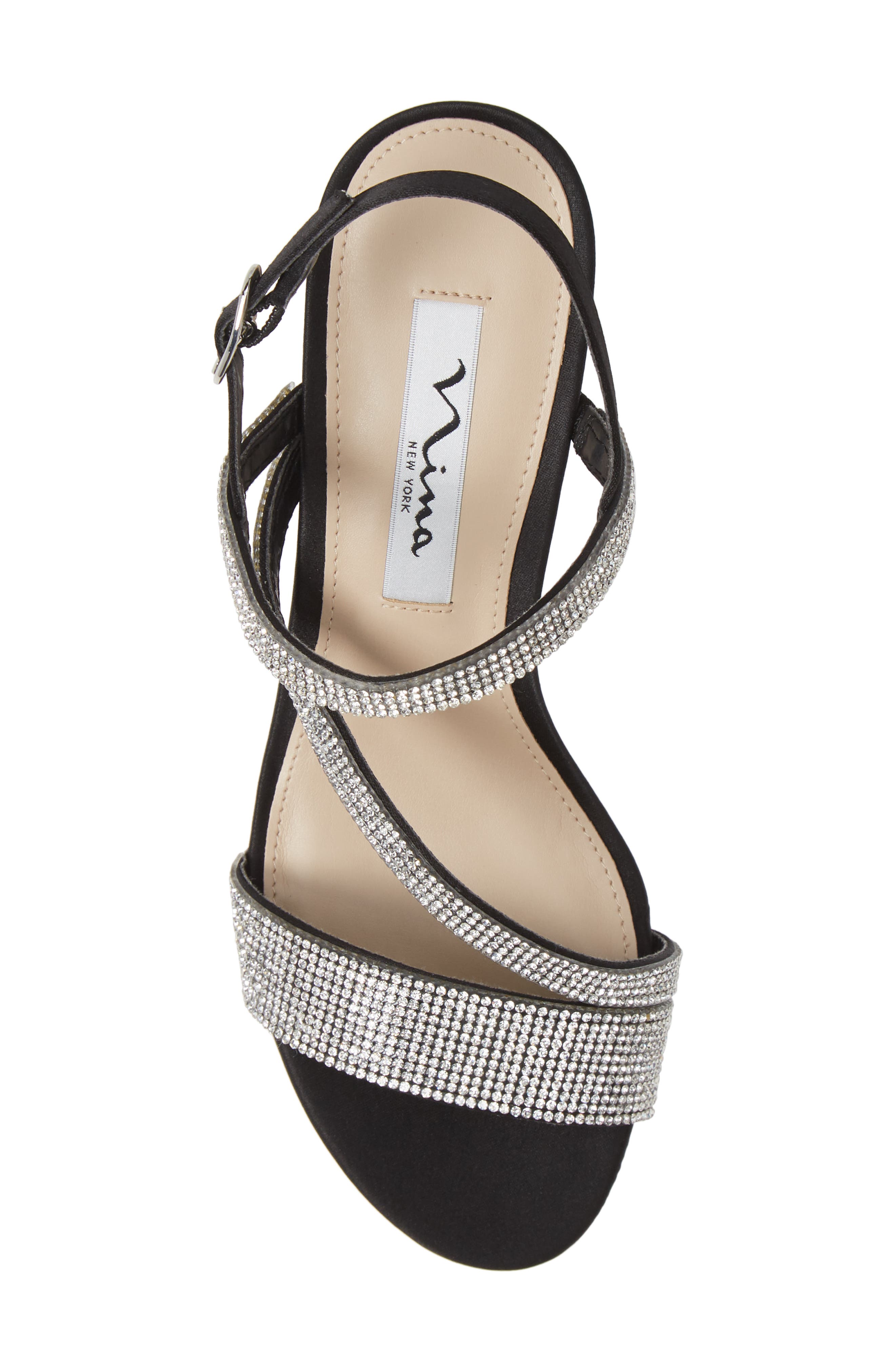 Nina Naloni Crystal Embellished Wedge Sandal, Alternate, color, 