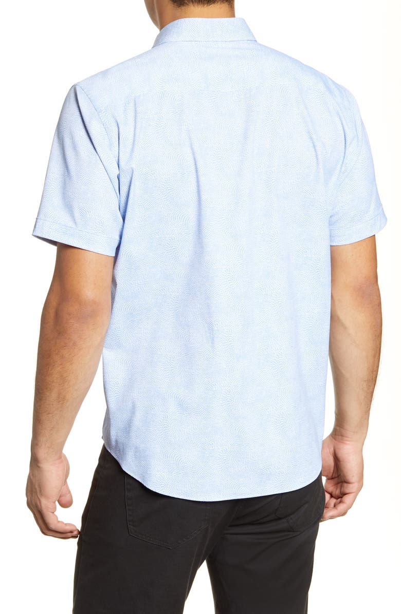 Bugatchi Classic Fit Short Sleeve Button-Up Performance Shirt, Alternate, color,